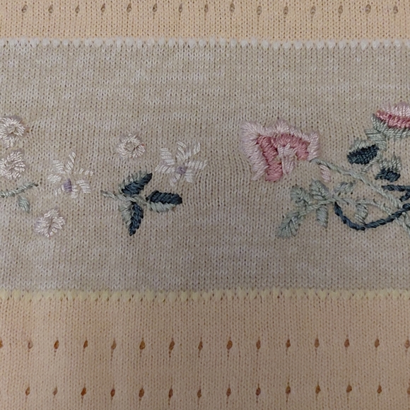 Vintage BFA Classics Floral Embroidered Knit Top Ramie And Cotton 2X Handwash - Picture 5 of 10